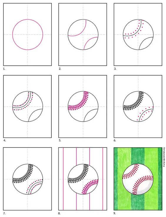 How to draw Baseball idea (2)