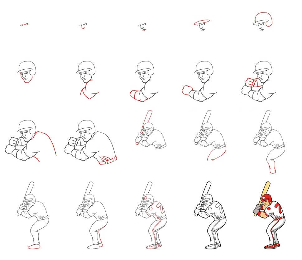 How to draw Baseball player ideas (12)