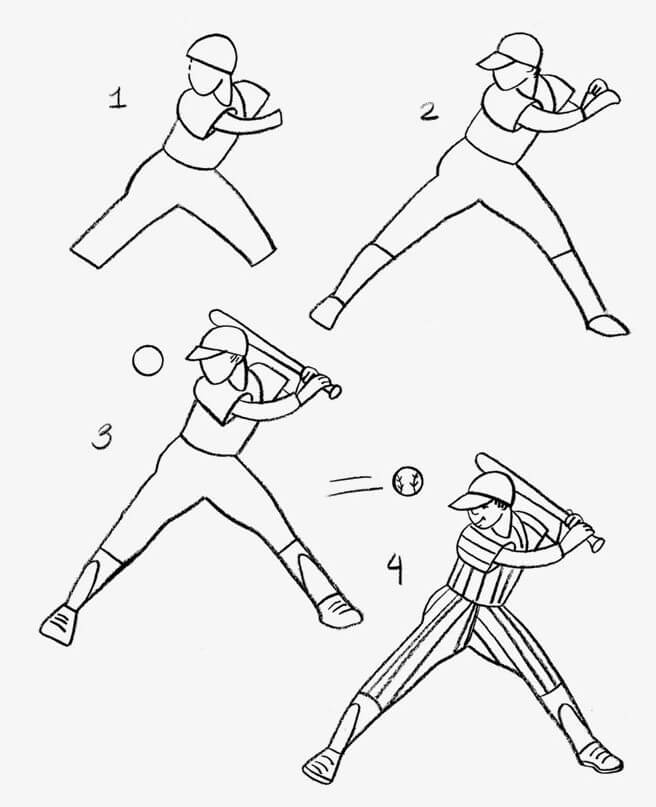 How to draw Baseball player ideas (5)