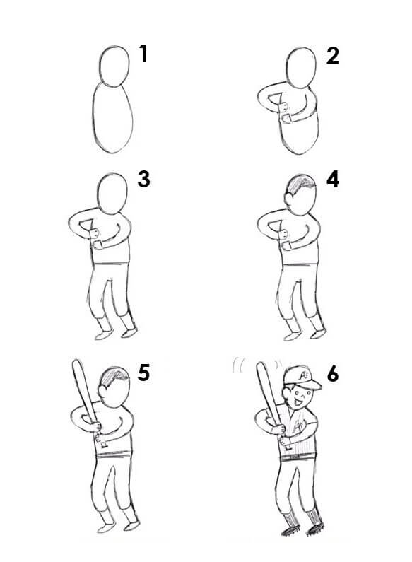 How to draw Baseball player ideas (6)