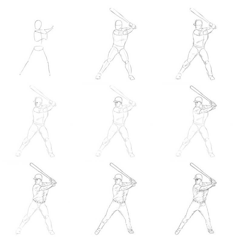 How to draw Baseball player ideas (8)