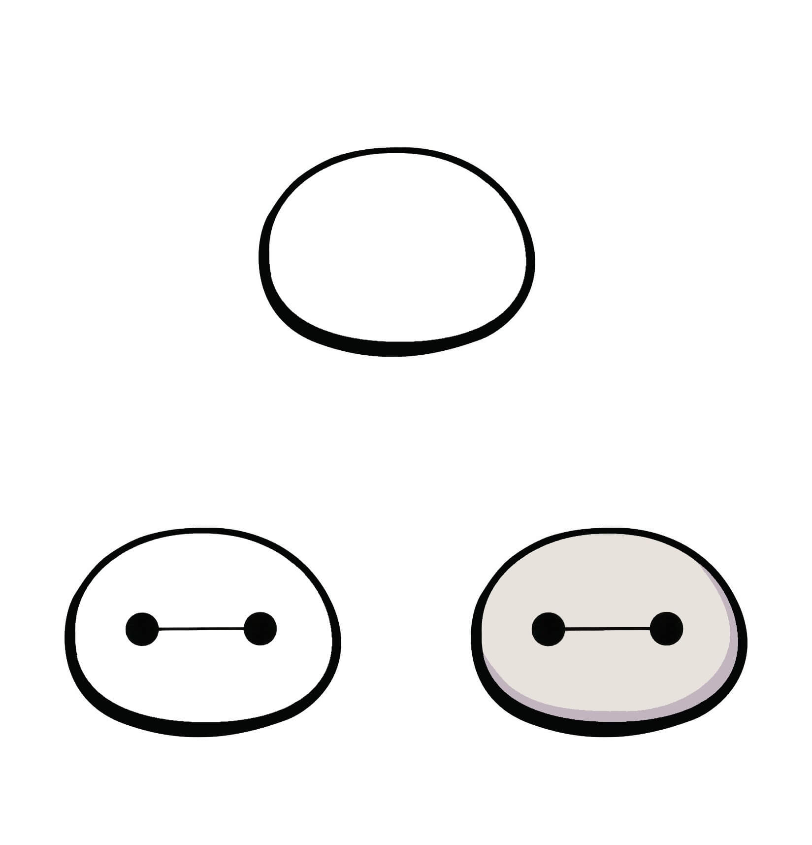 How to draw Baymax face