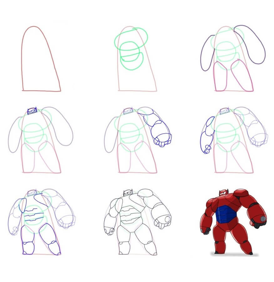 How to draw Baymax idea (7)