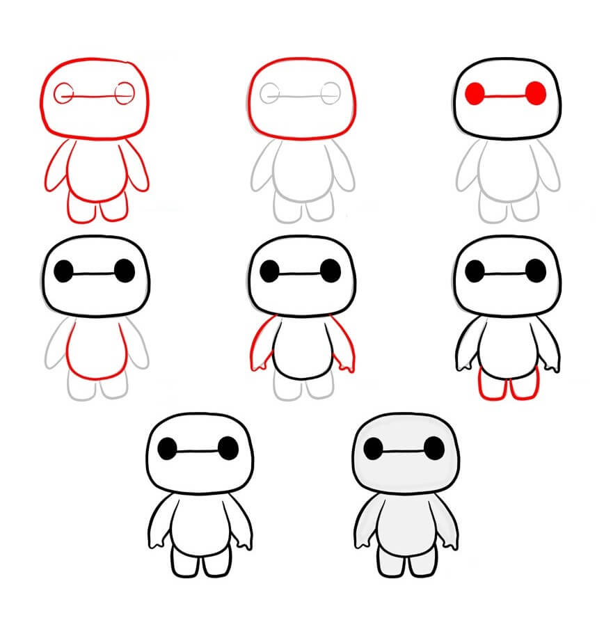 How to draw Baymax idea (8)