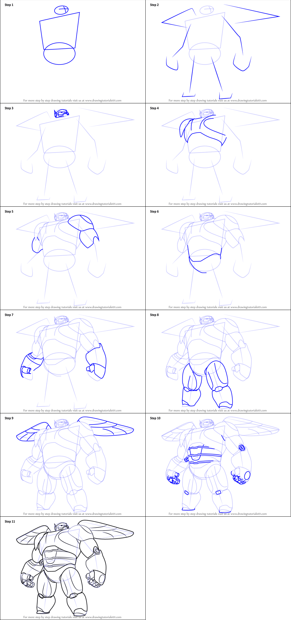 How to draw Baymax simple