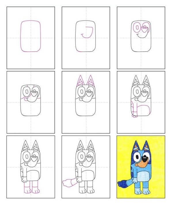 How to draw Bluey idea (10)