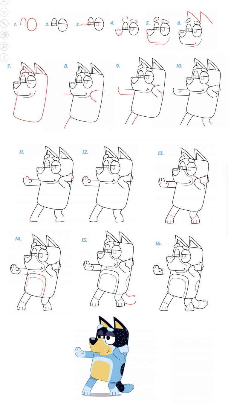 How to draw Bluey idea (11)