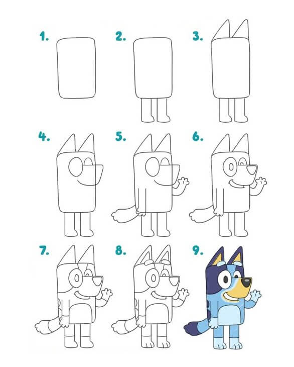 How to draw Bluey idea (2)