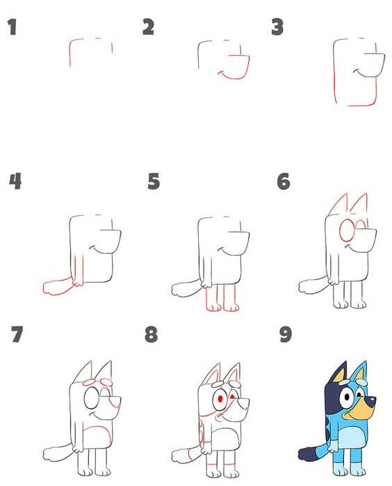 How to draw Bluey idea (5)