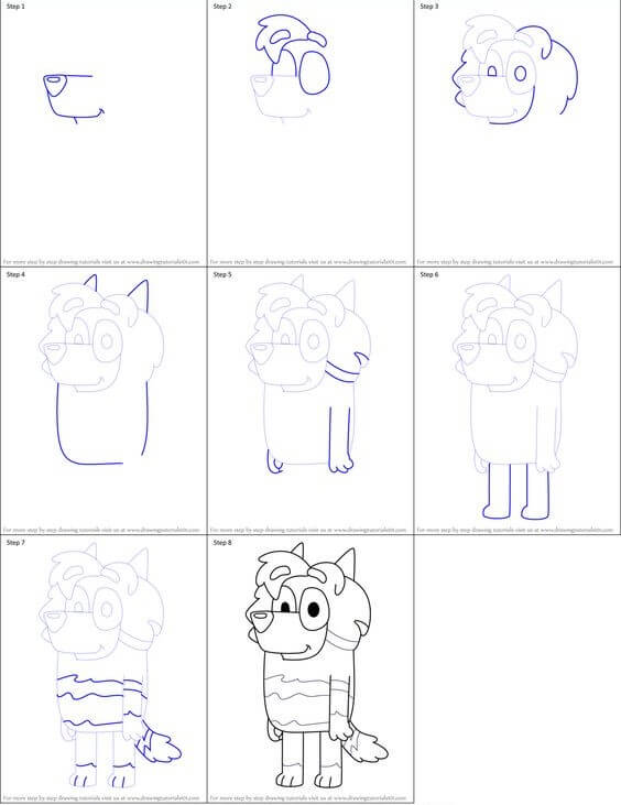 How to draw Bluey idea (6)