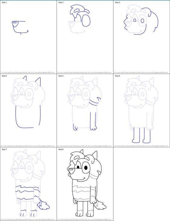 How to draw Bluey idea (7)