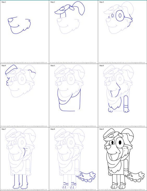 How to draw Bluey idea (8)