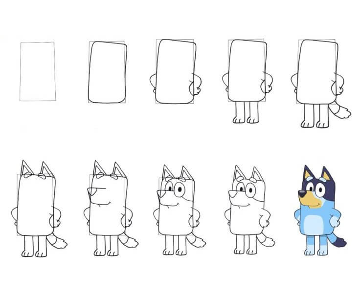 How to draw Bluey idea (9)