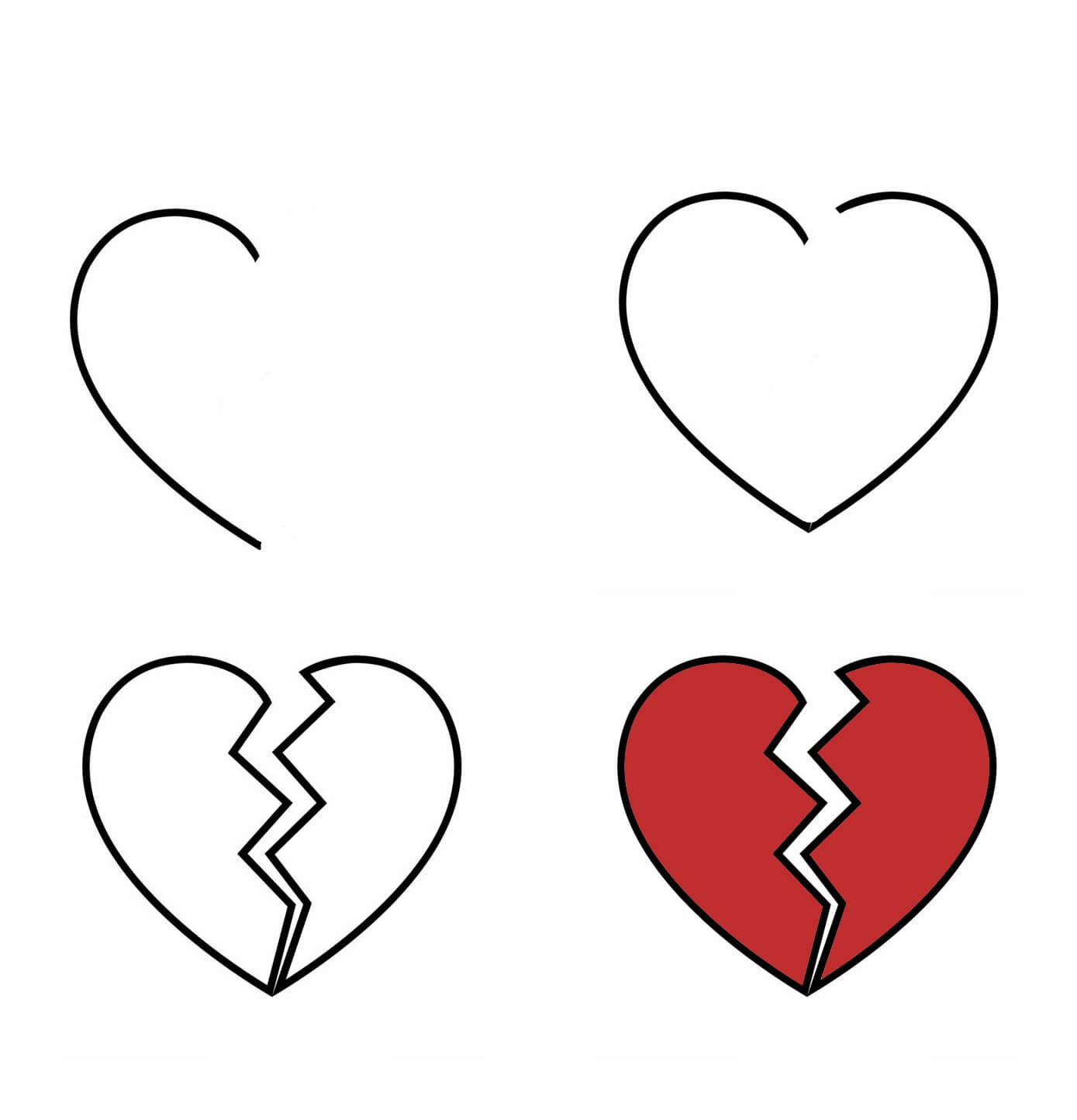 How to draw Broken Heart idea (12)