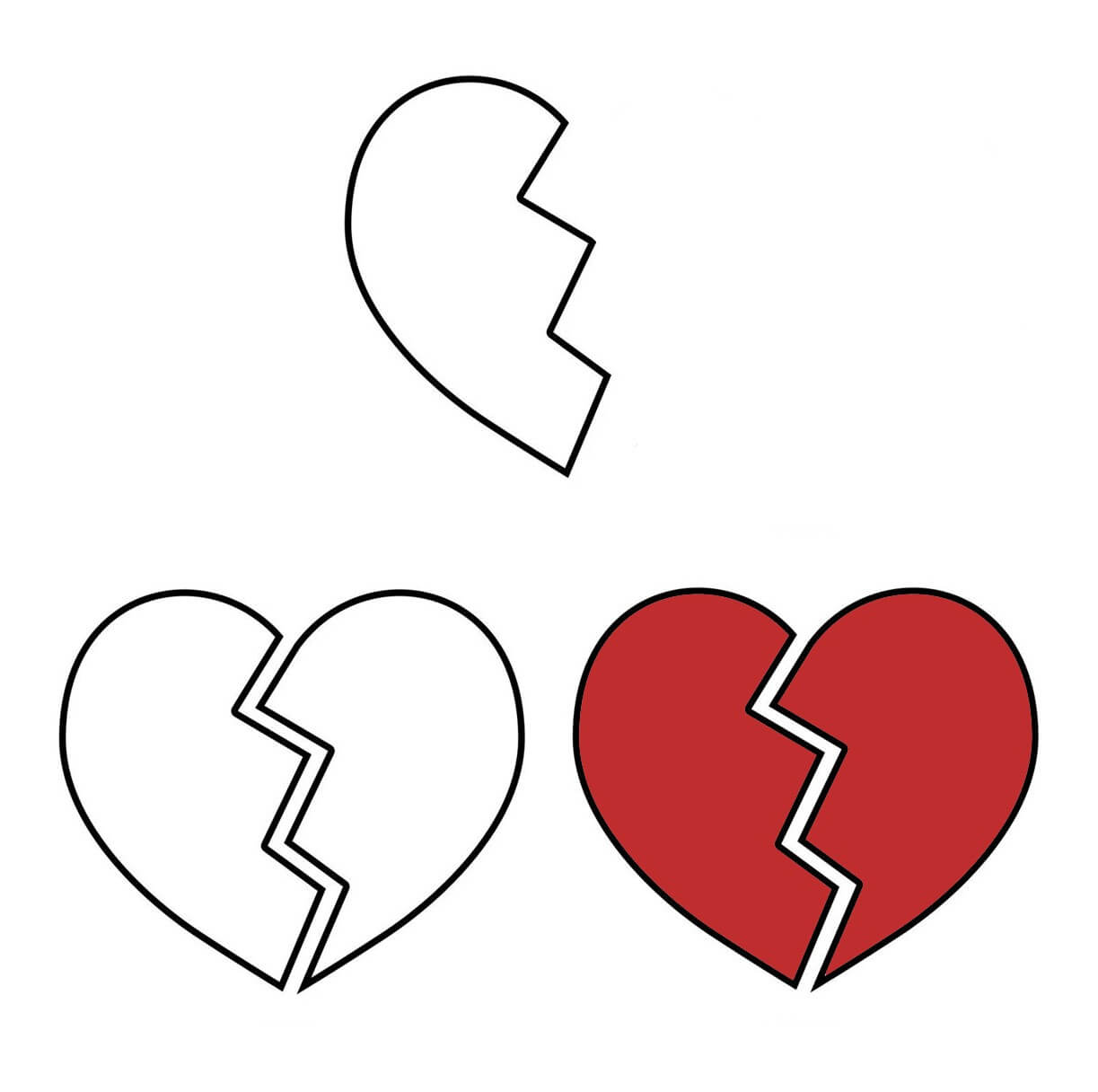 How to draw Broken Heart idea (13)