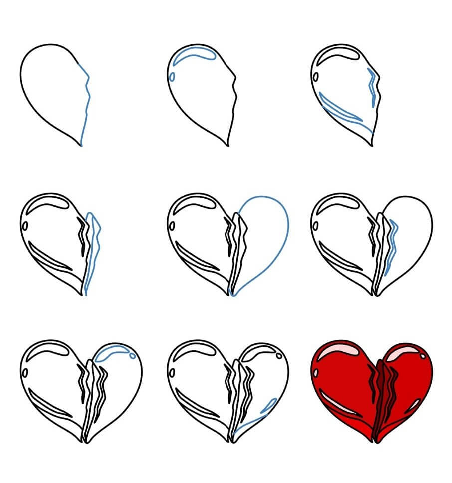 How to draw Broken Heart idea (14)