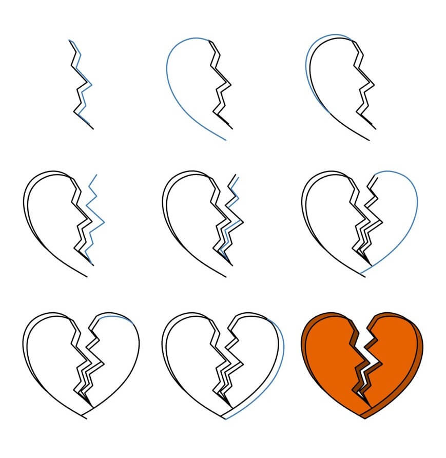 How to draw Broken Heart idea (15)