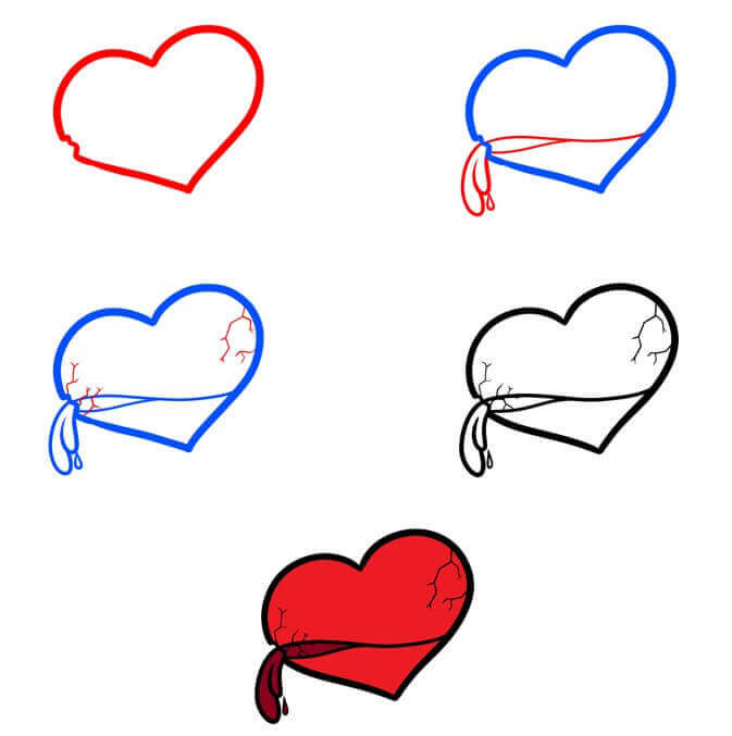 How to draw Broken Heart idea (18)