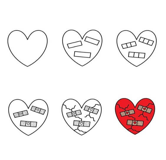 How to draw Broken Heart idea (19)