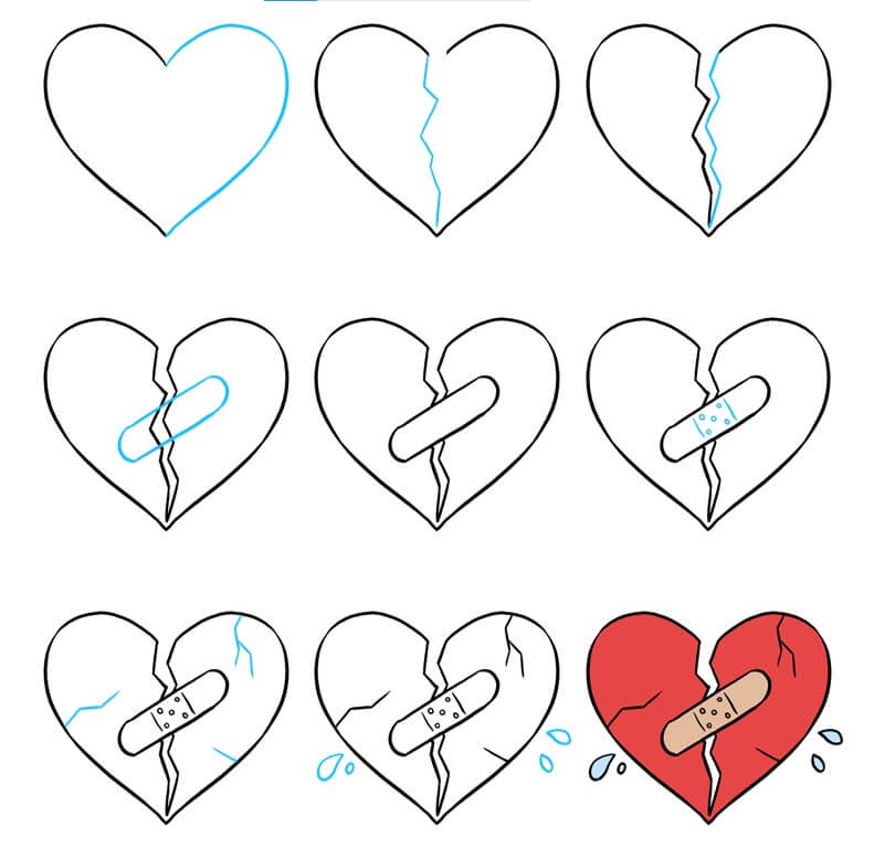 How to draw Broken Heart idea (20)