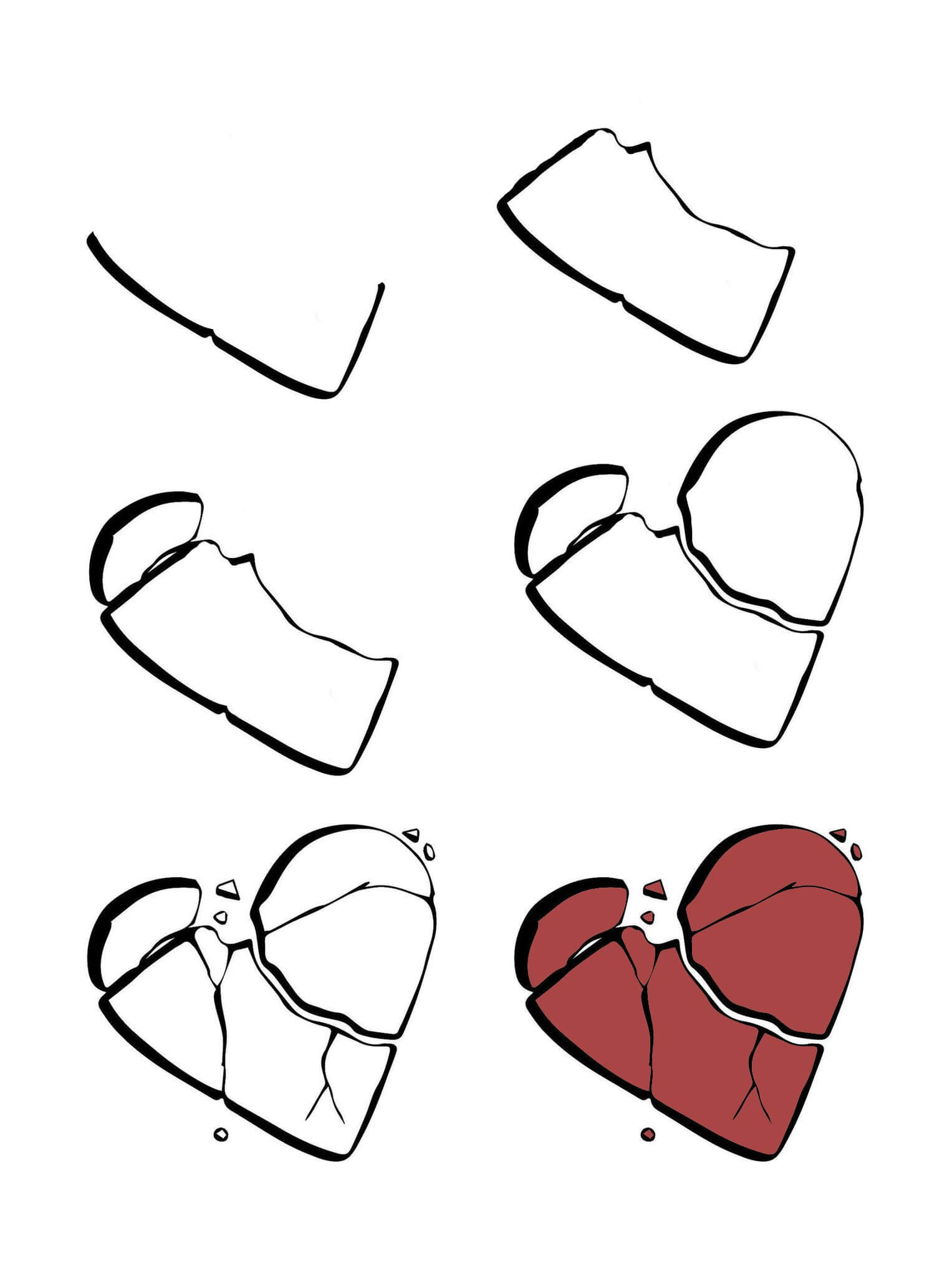 How to draw Broken Heart idea (5)