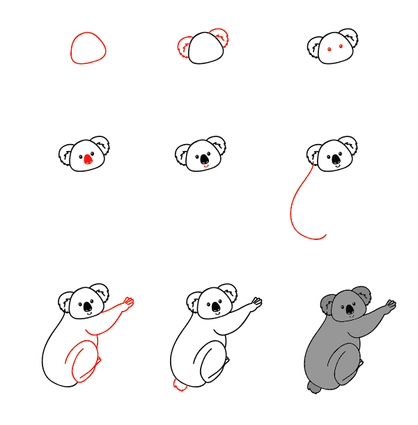 How to draw Cartoon koala