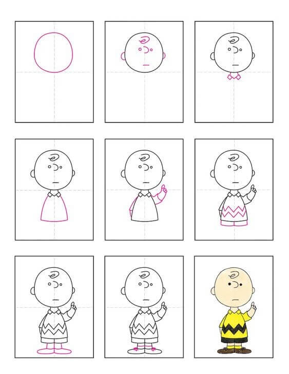 How to draw Charlie Brown idea (10)