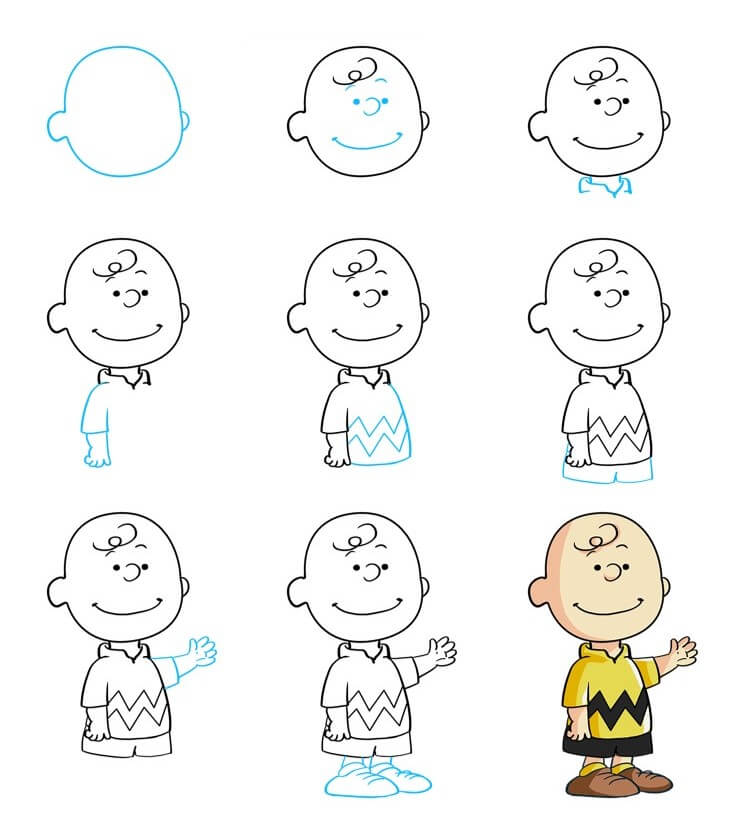 How to draw Charlie Brown idea (11)