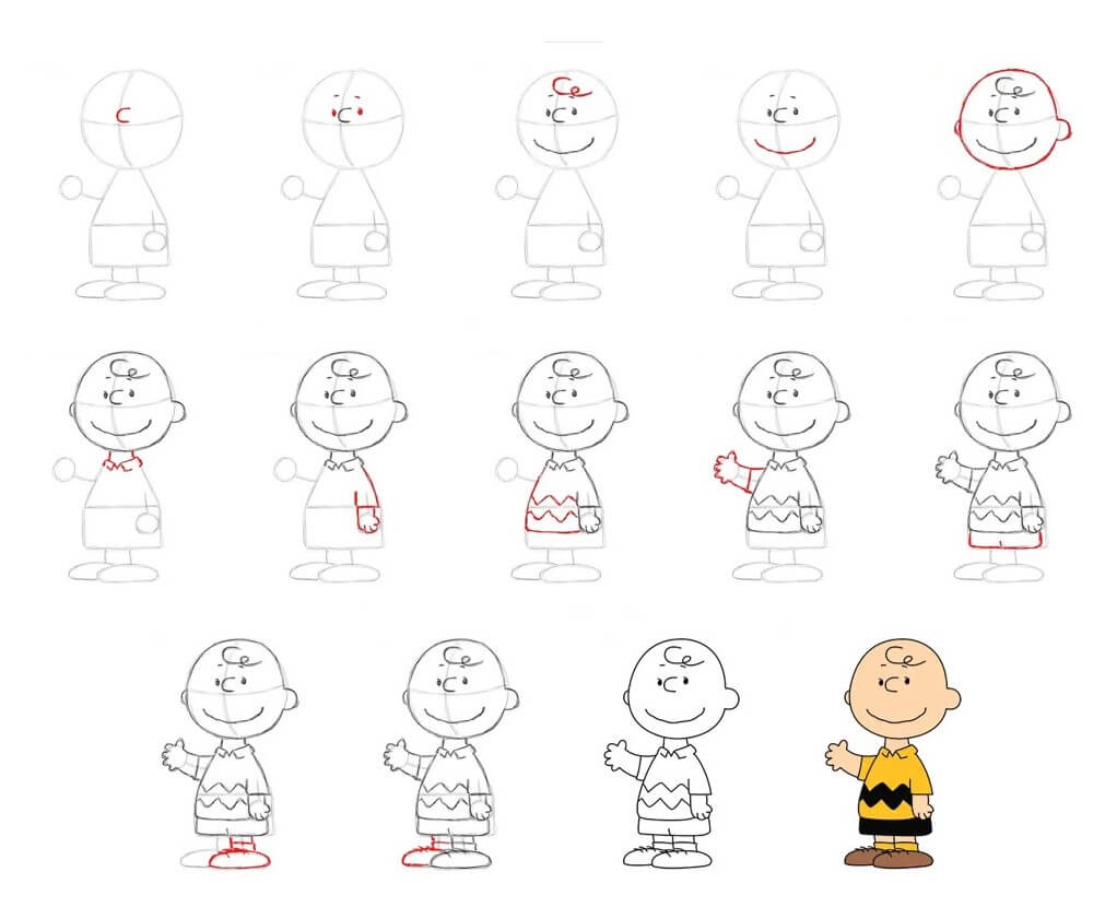 How to draw Charlie Brown idea (13)