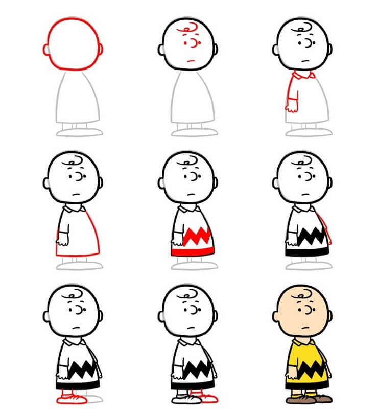 How to draw Charlie Brown idea (14)