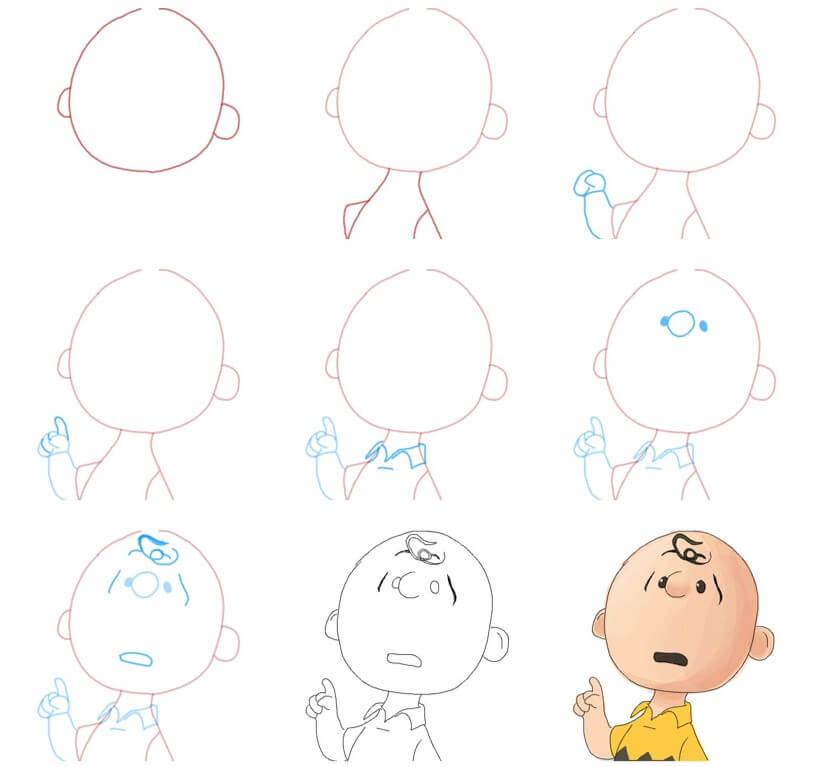 How to draw Charlie Brown idea (16)