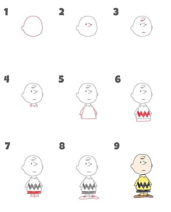 How to draw Charlie Brown idea (6)