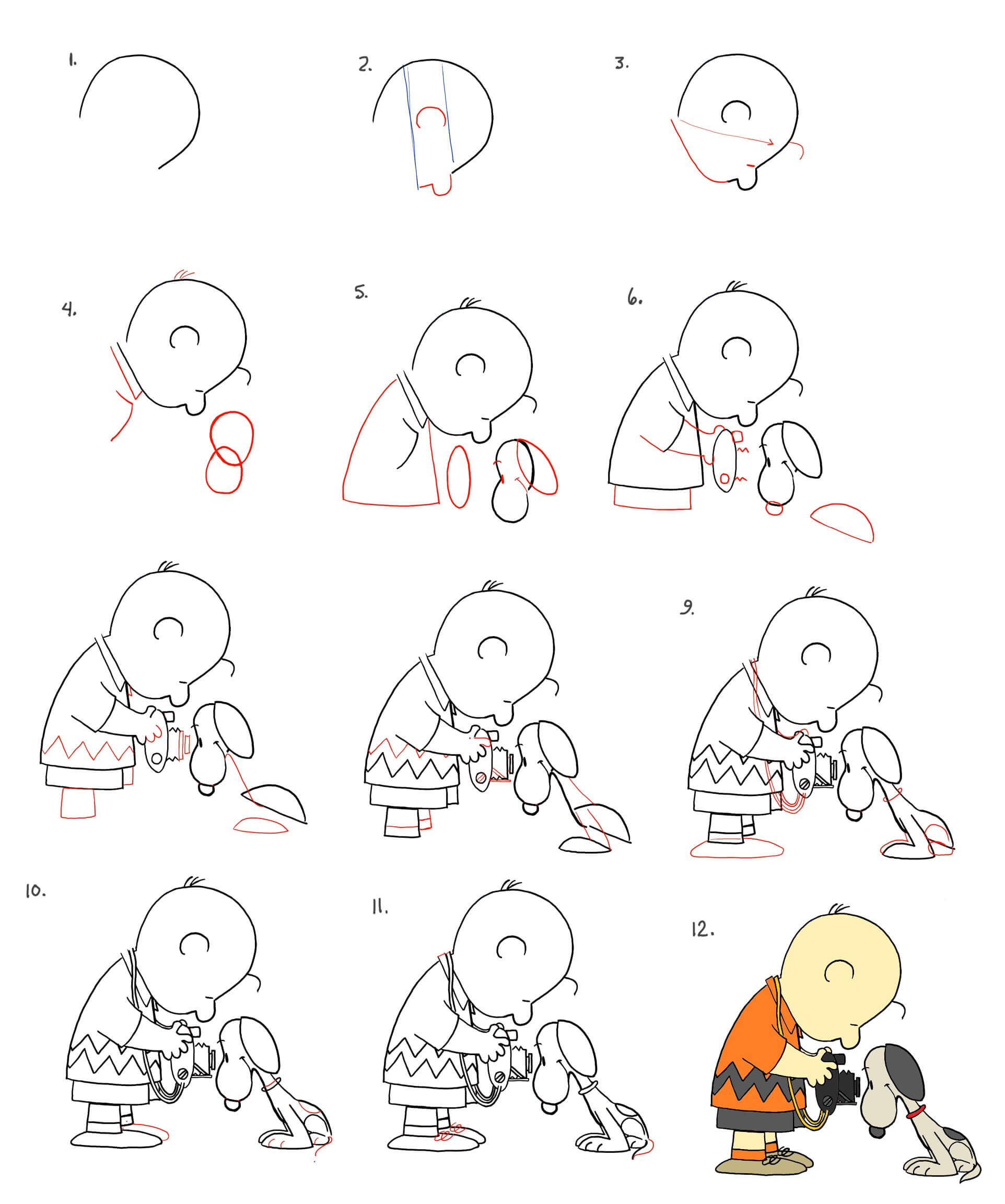 How to draw Charlie Brown idea (8)