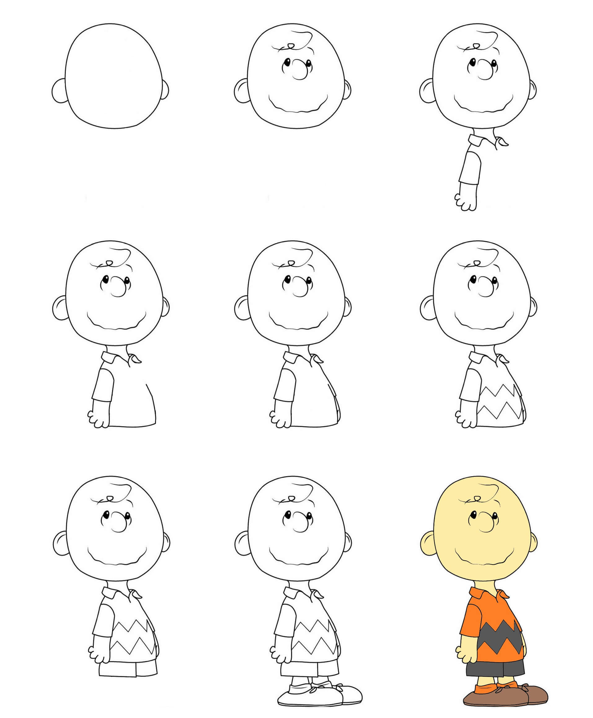 How to draw Charlie Brown idea (9)