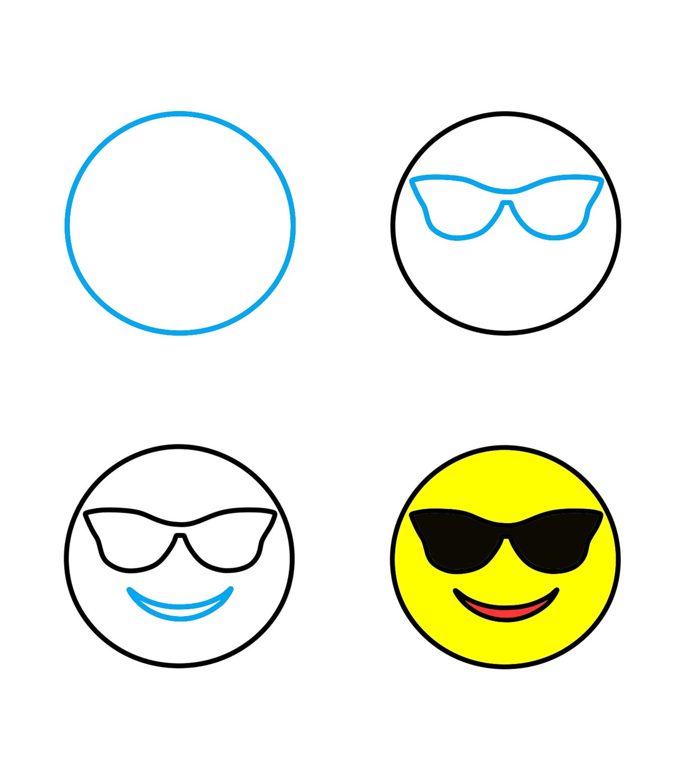 How to draw Cool emoji (1)