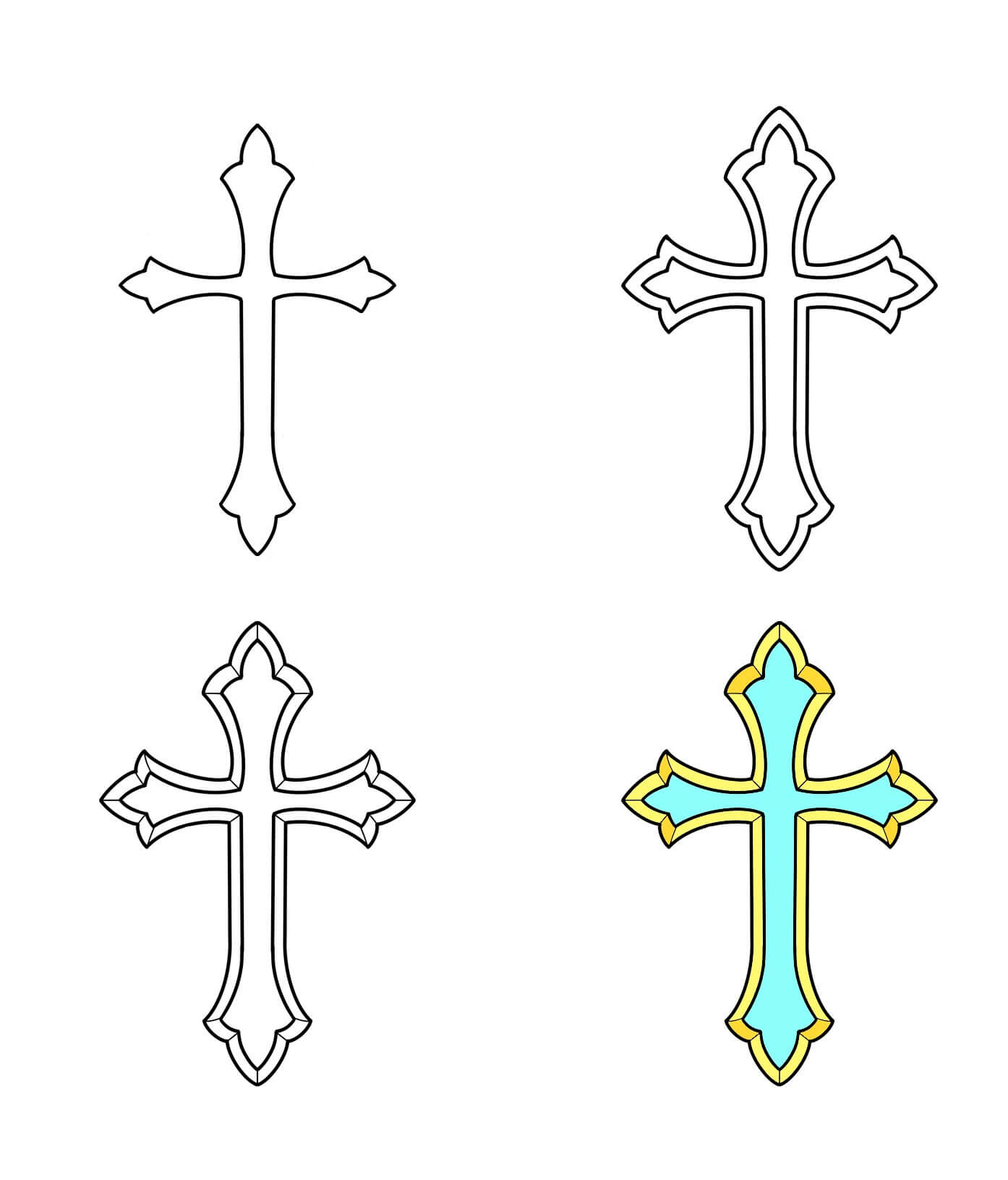 How to draw Cross idea (14)