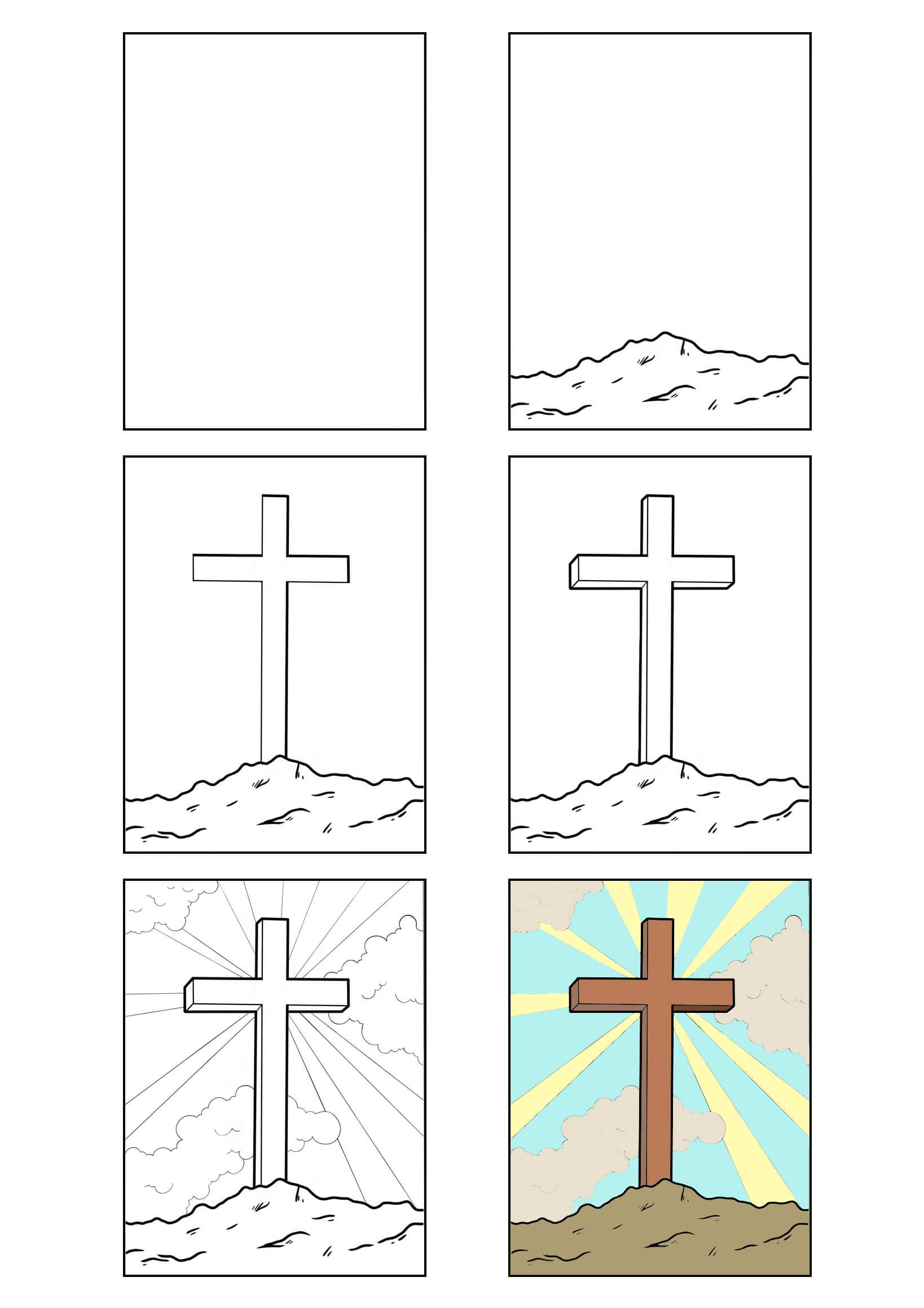 How to draw Cross idea (15)