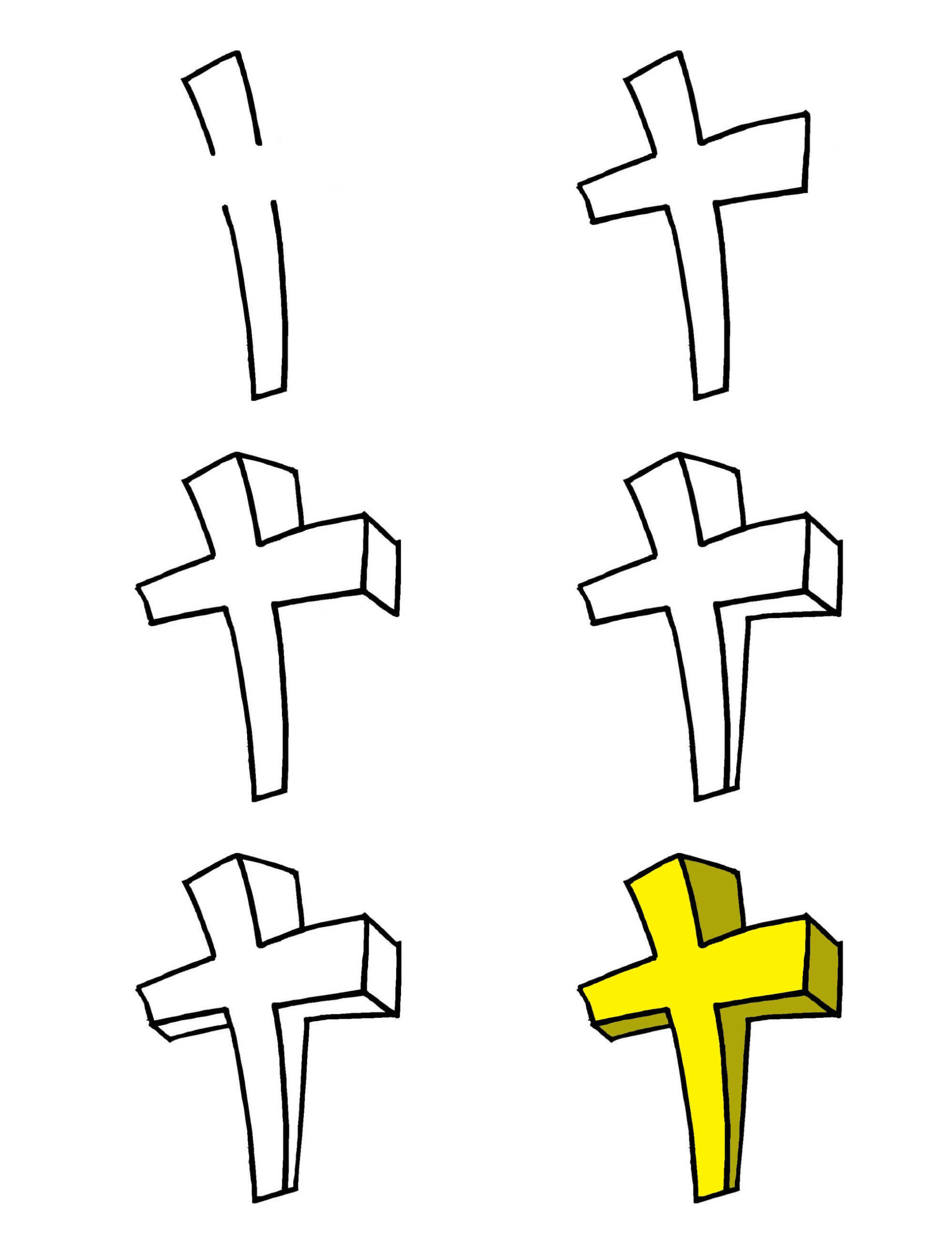 How to draw Cross idea (16)