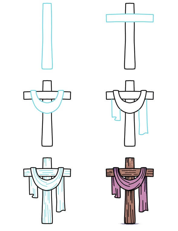 How to draw Cross idea (7)