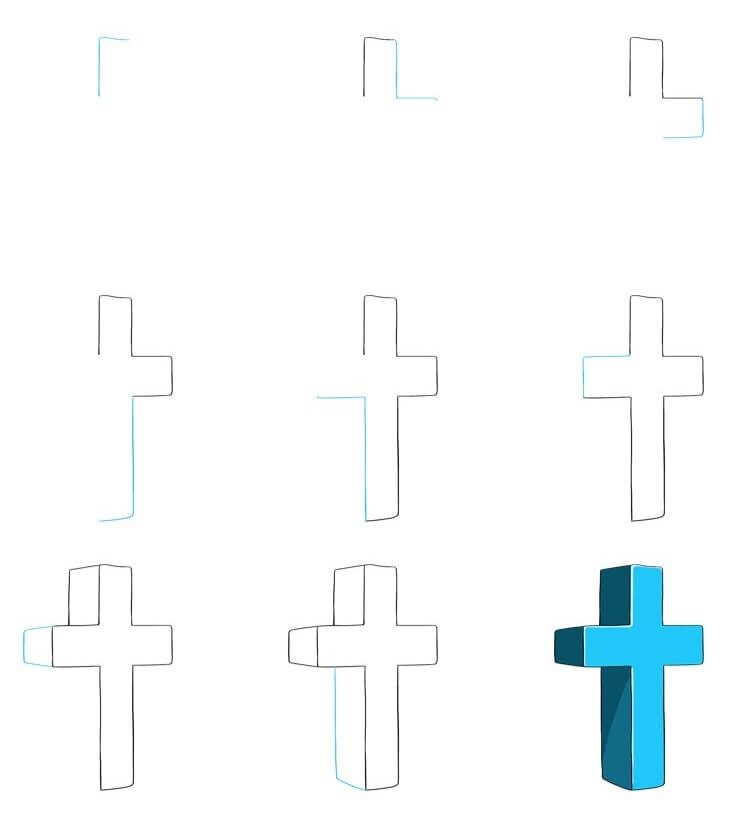 How to draw Cross idea (8)