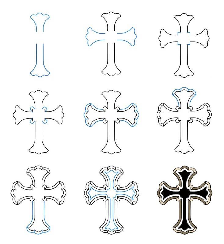 How to draw Cross idea (9)