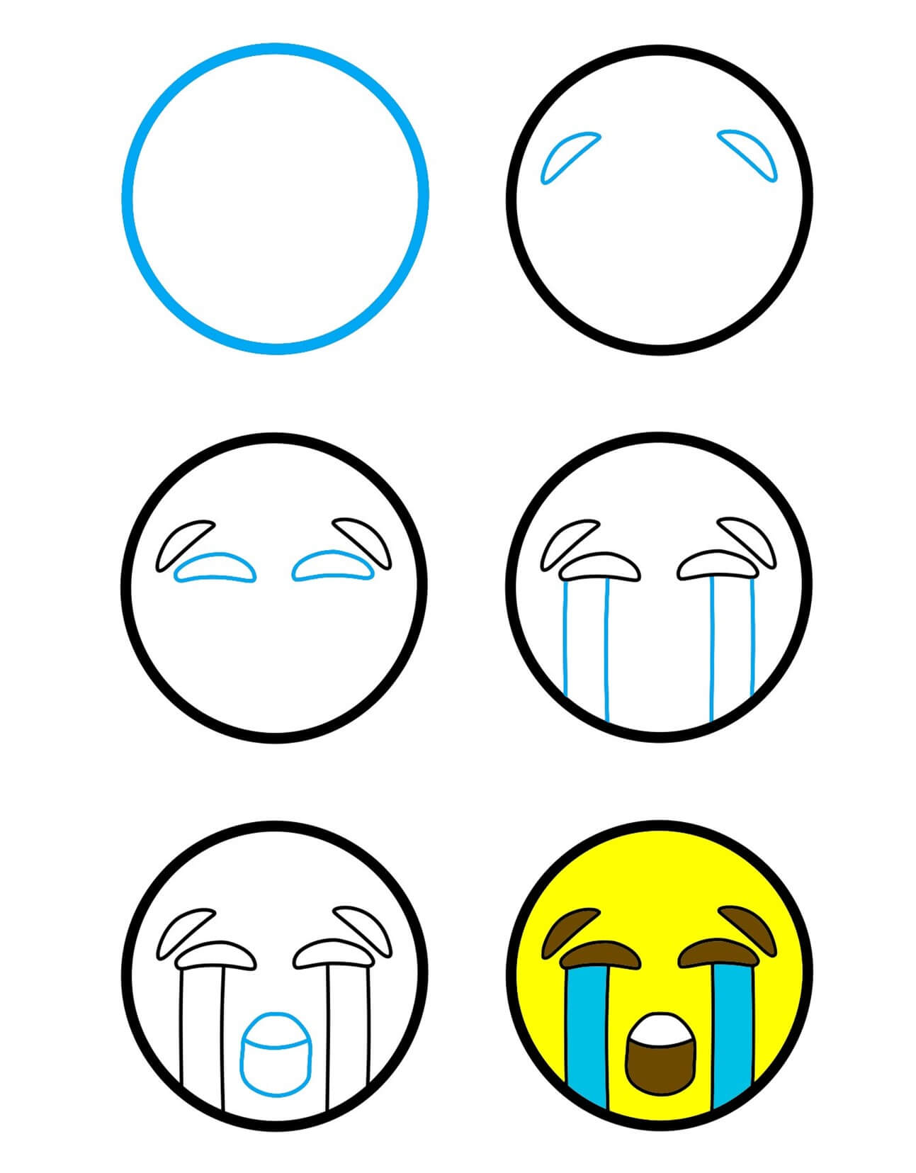 How to draw Crying emoji (2)