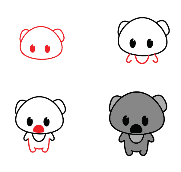 How to draw Cute koala