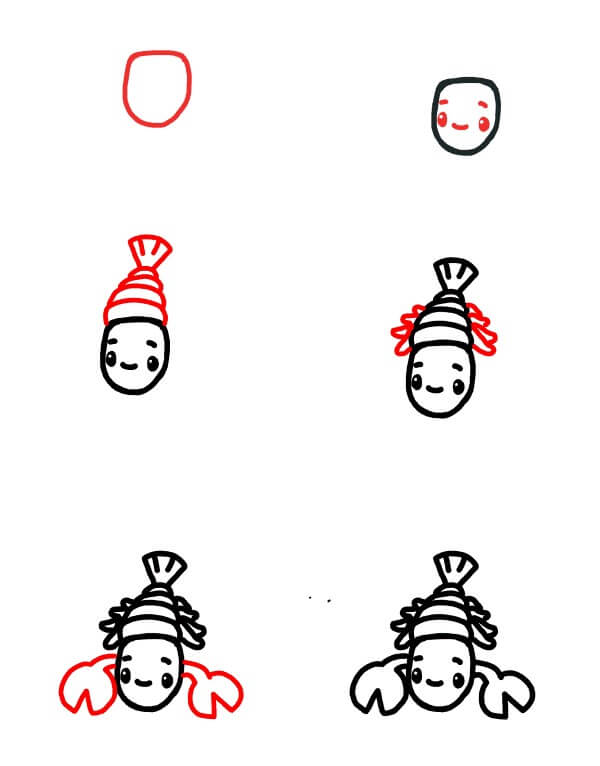 Cute Lobster Drawing Ideas