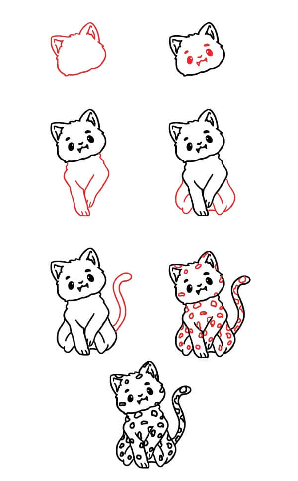 How to draw Cute Snow Leopard