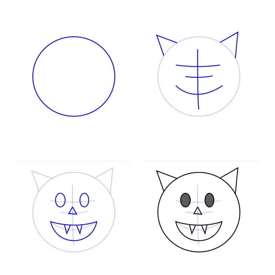 How to draw Devil face emoji