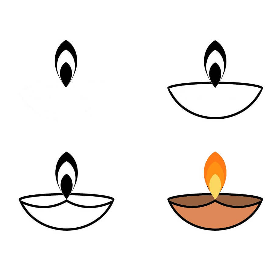 Diwali lamps (1) Drawing Ideas