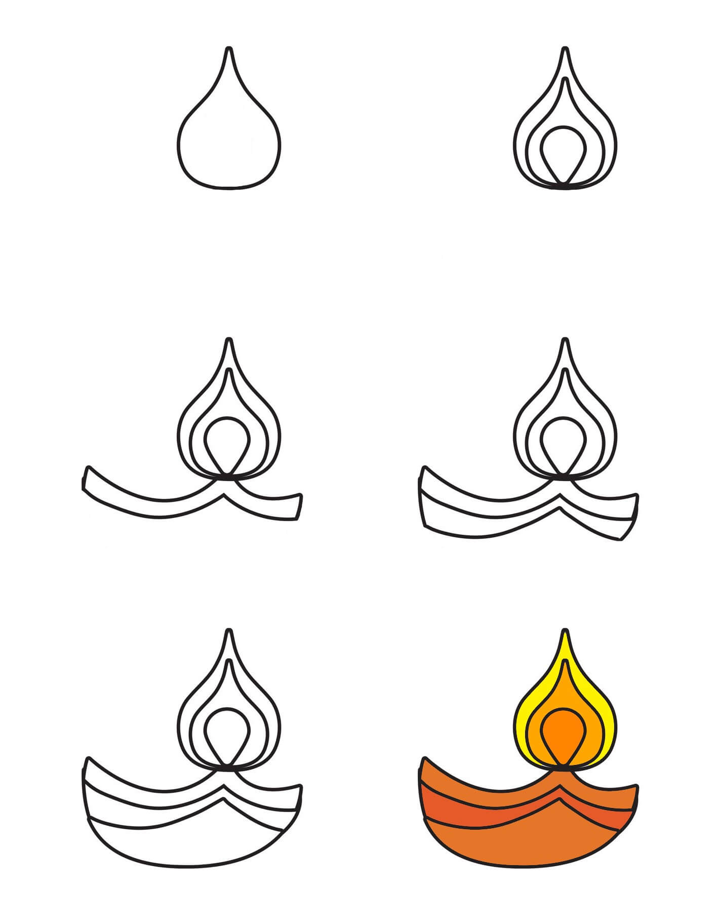 Diwali lamps (3) Drawing Ideas