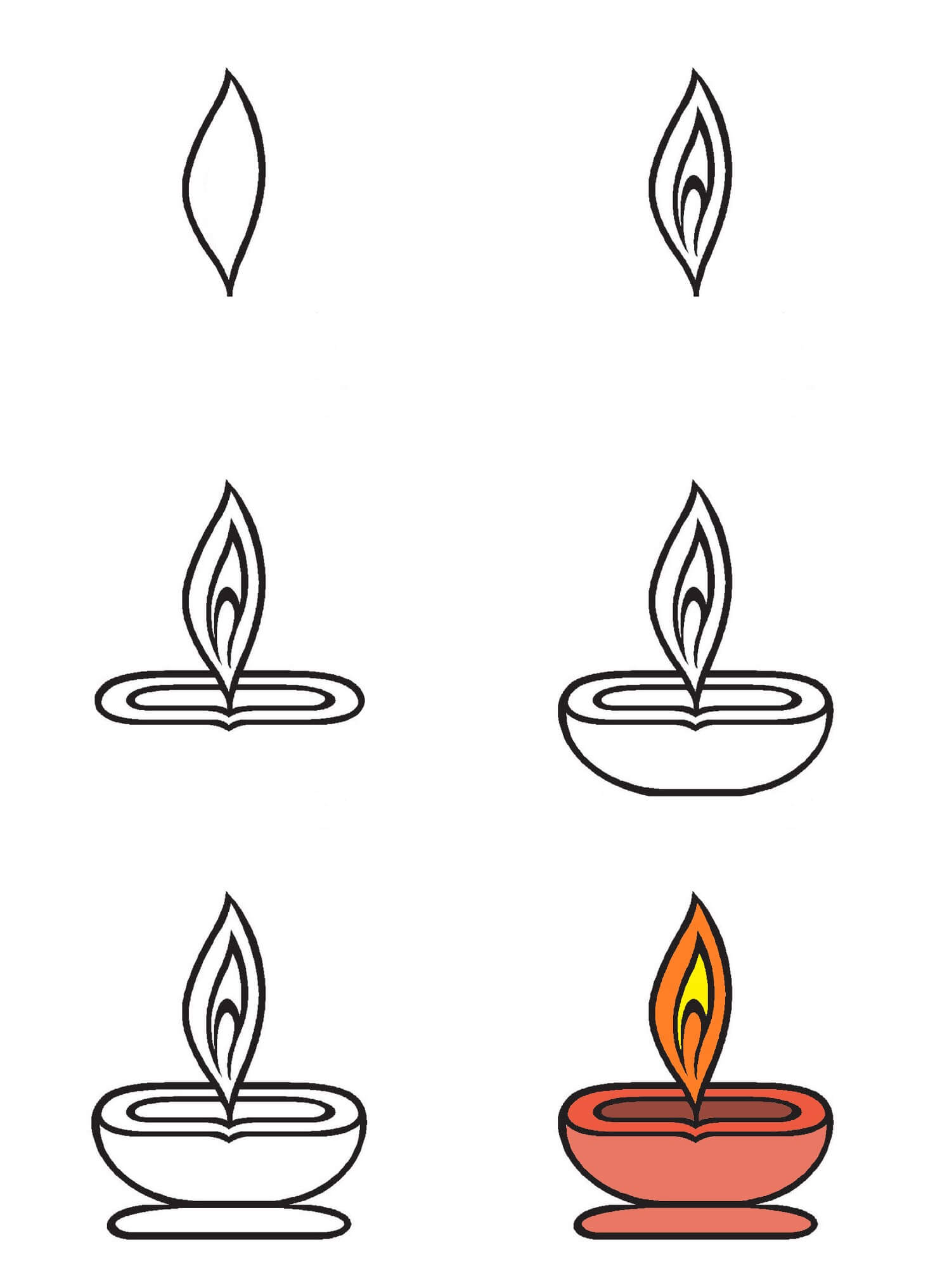 Diwali lamps (8) Drawing Ideas