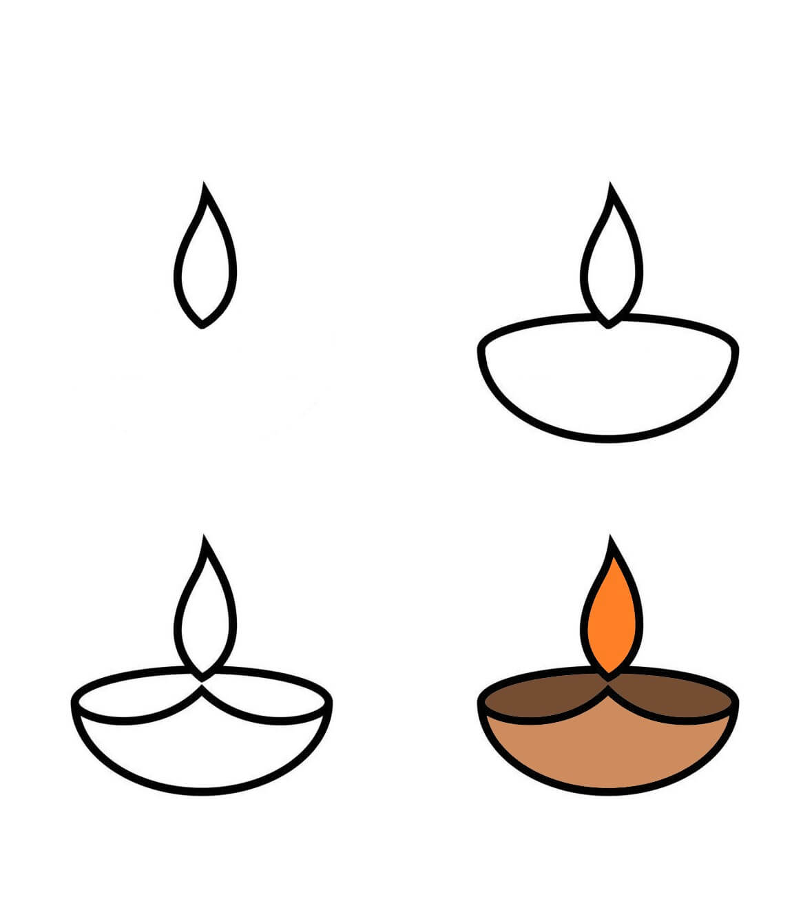 Diwali lamps (9) Drawing Ideas